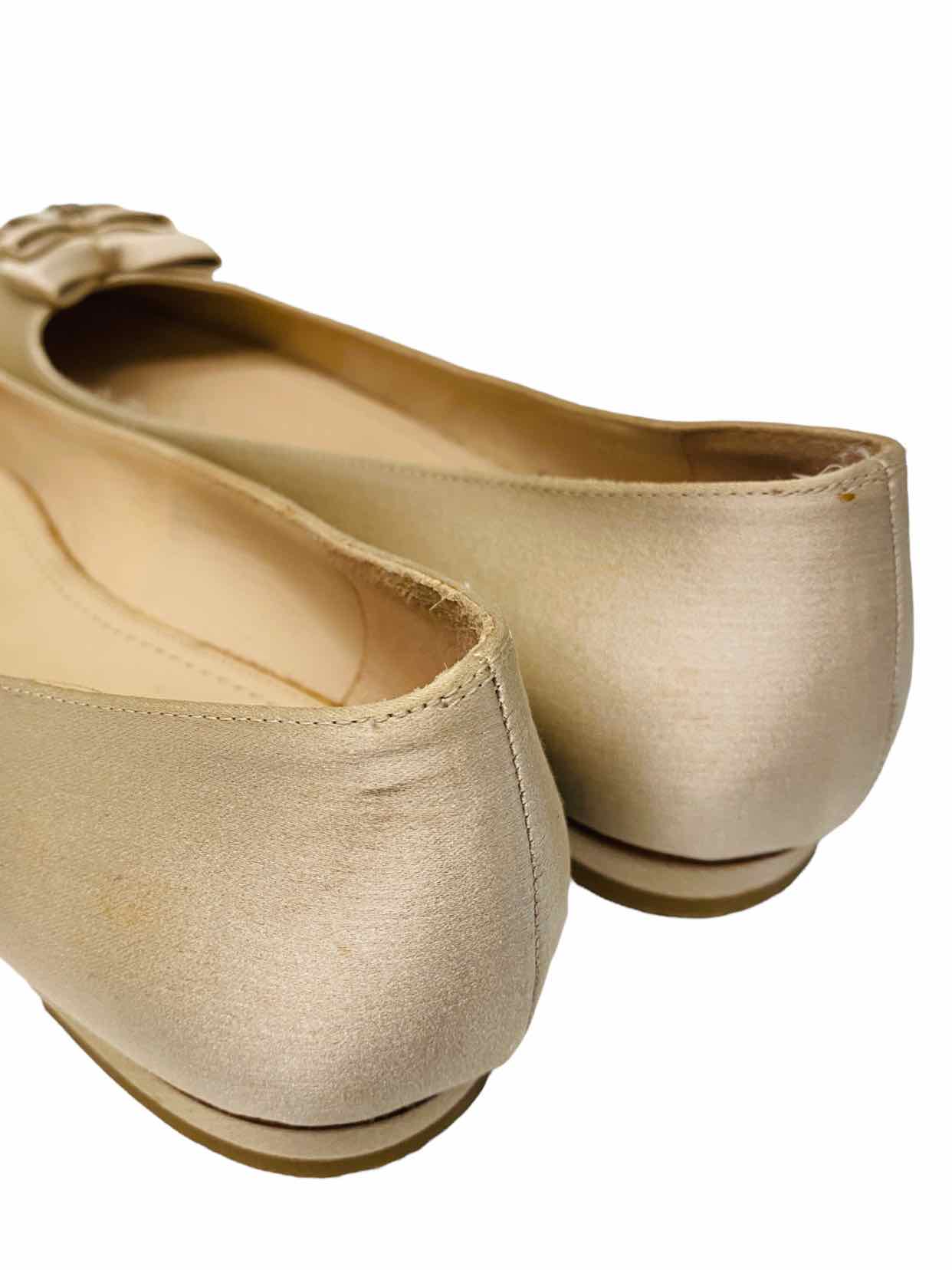 CHANEL CC Gold Ballet Flats 37.5