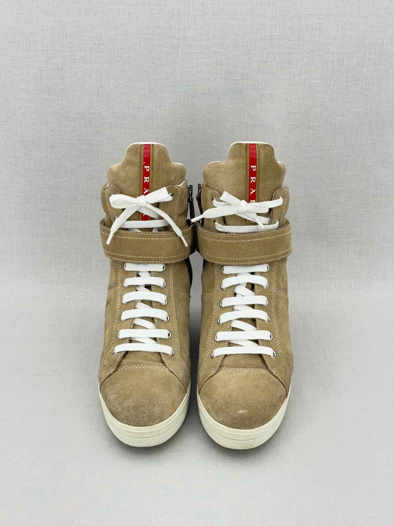 PRADA Beige Suede EU Shoe Size 38.5 Ankle Boots