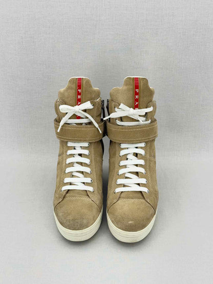 PRADA Beige Suede EU Shoe Size 38.5 Ankle Boots