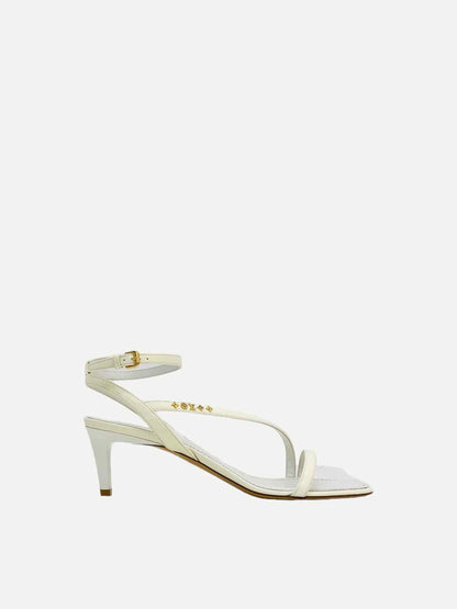 LOUIS VUITTON Signature White Heeled Sandals 38