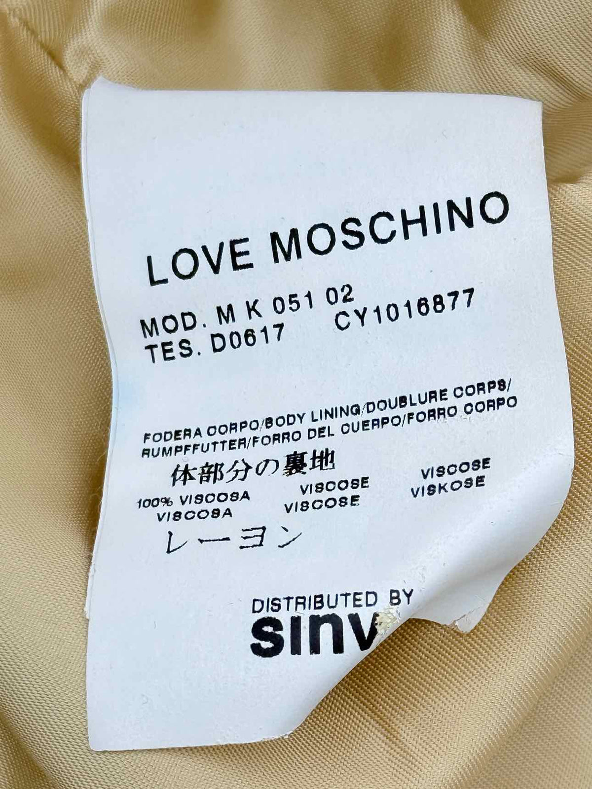 LOVE MOSCHINO Double Breasted Beige Size US 34 Coat