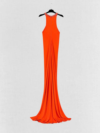 ROBERTO CAVALLI Red Orange Size US 8 Long Dress