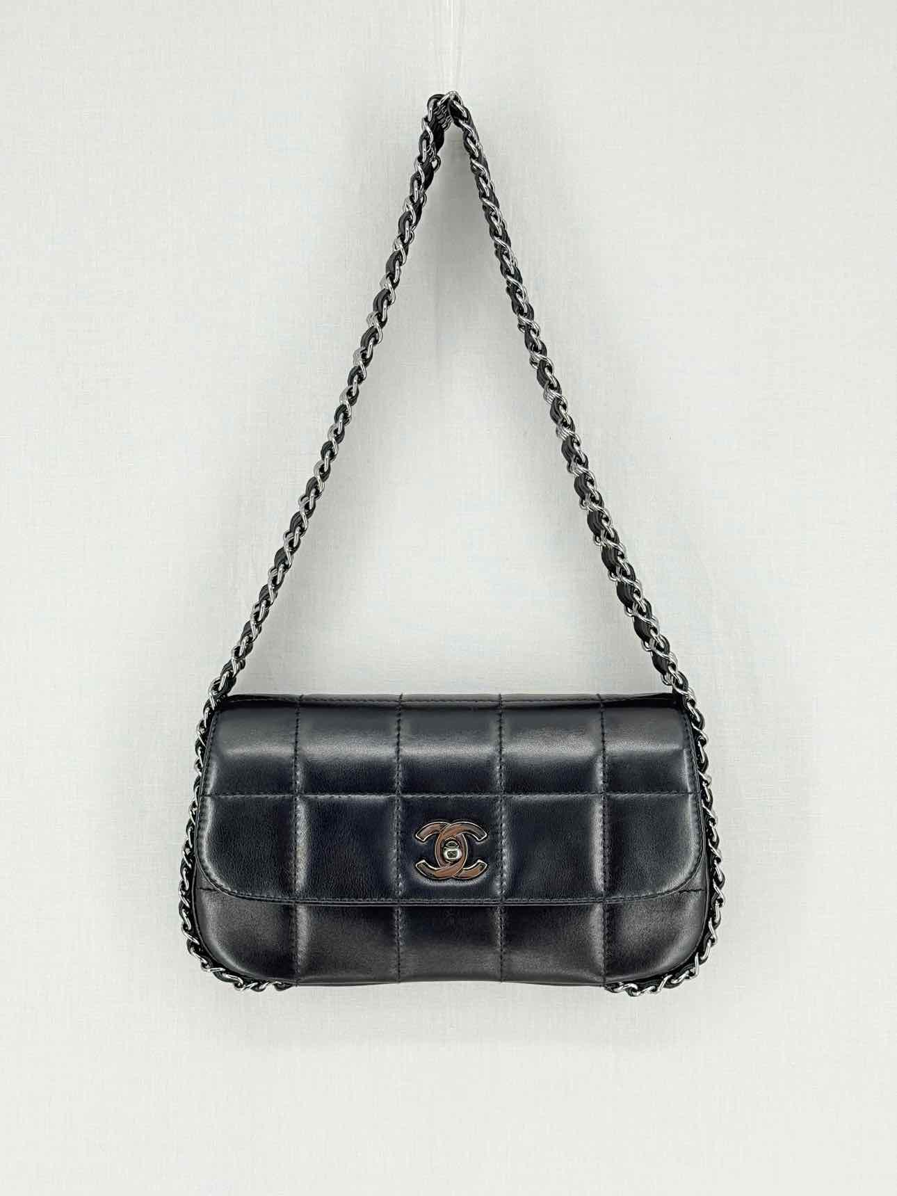 CHANEL Multi Chain Black Shoulder Bag