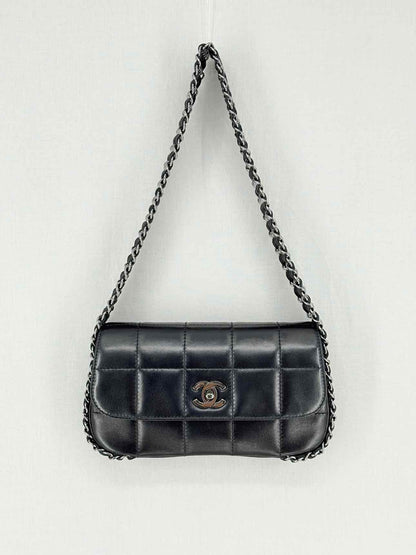 CHANEL Multi Chain Black Shoulder Bag