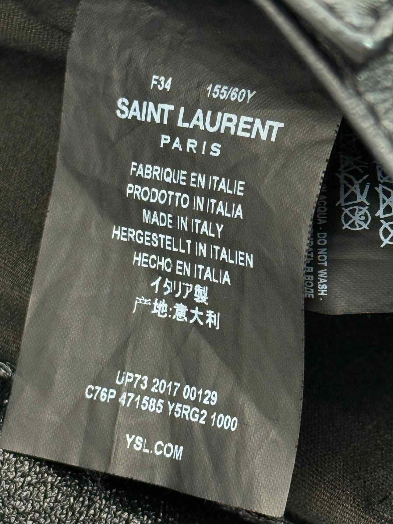 SAINT LAURENT Leather Black Size US 2 Pants