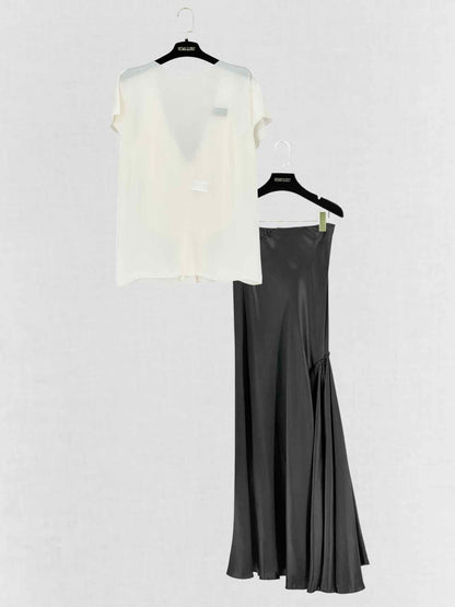LANVIN Loose Fit Beige & Black Size US 4 Outfit Set