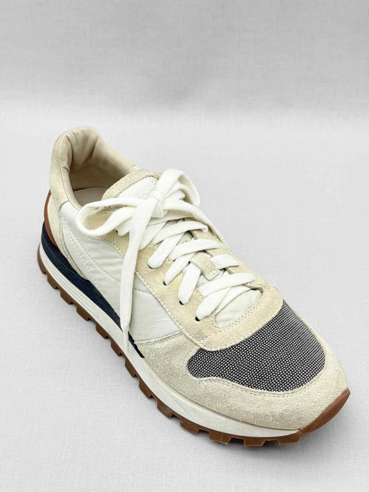 BRUNELLO CUCINELLI Cream & Grey Size EU 38.5 Sneakers