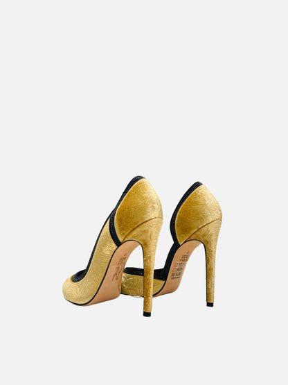 GINA D'Orsay Gold Pumps