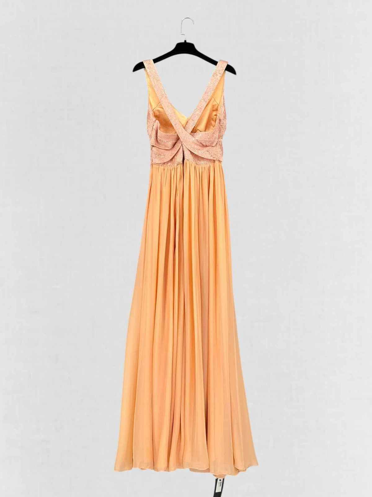 RACHEL GILBERT Cross Peach Cutout Size US 8 Long Dress