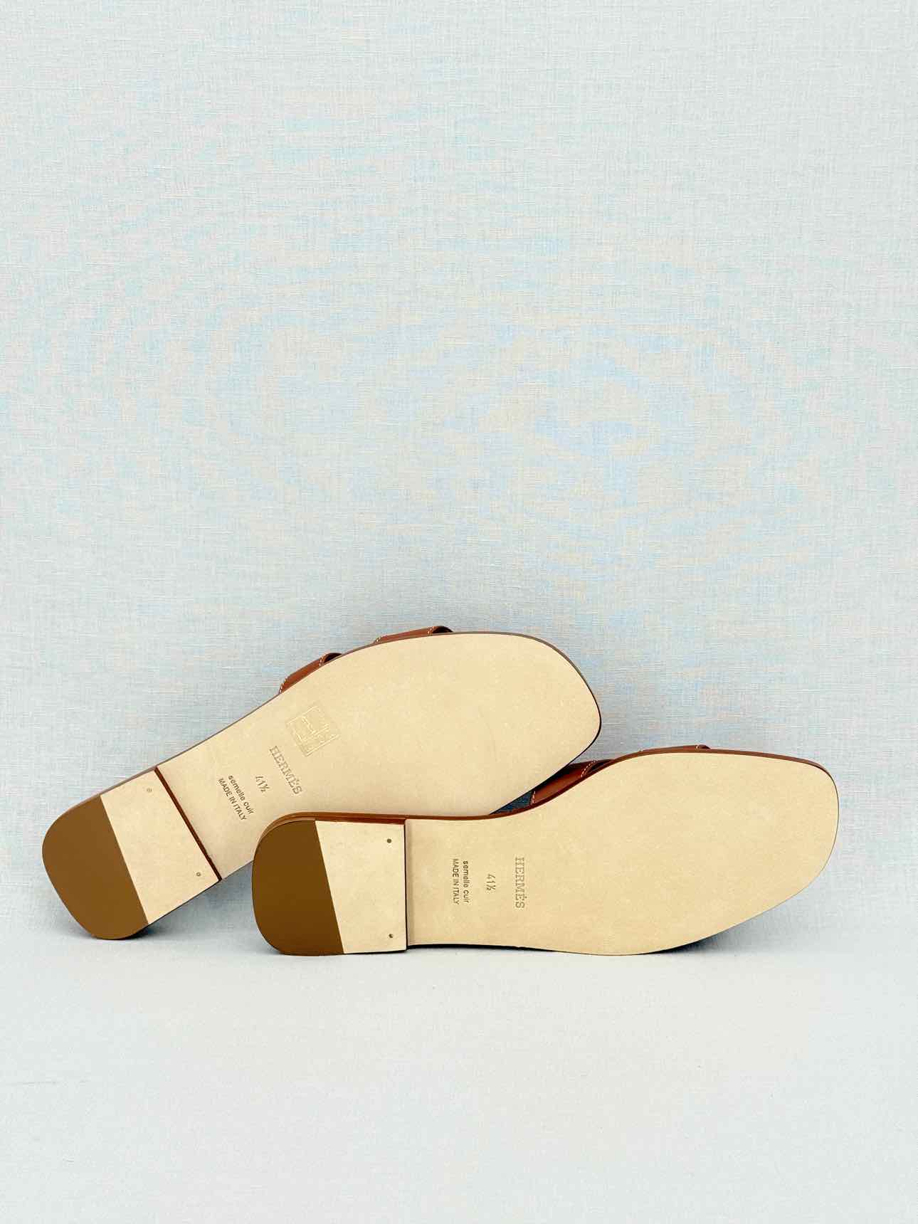 HERMES ORAN Brown Size EU 41.5 Sandals