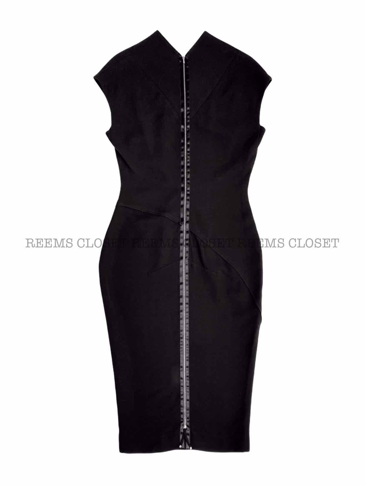 VICTORIA BECKHAM Sheath Black Midi Dress US10