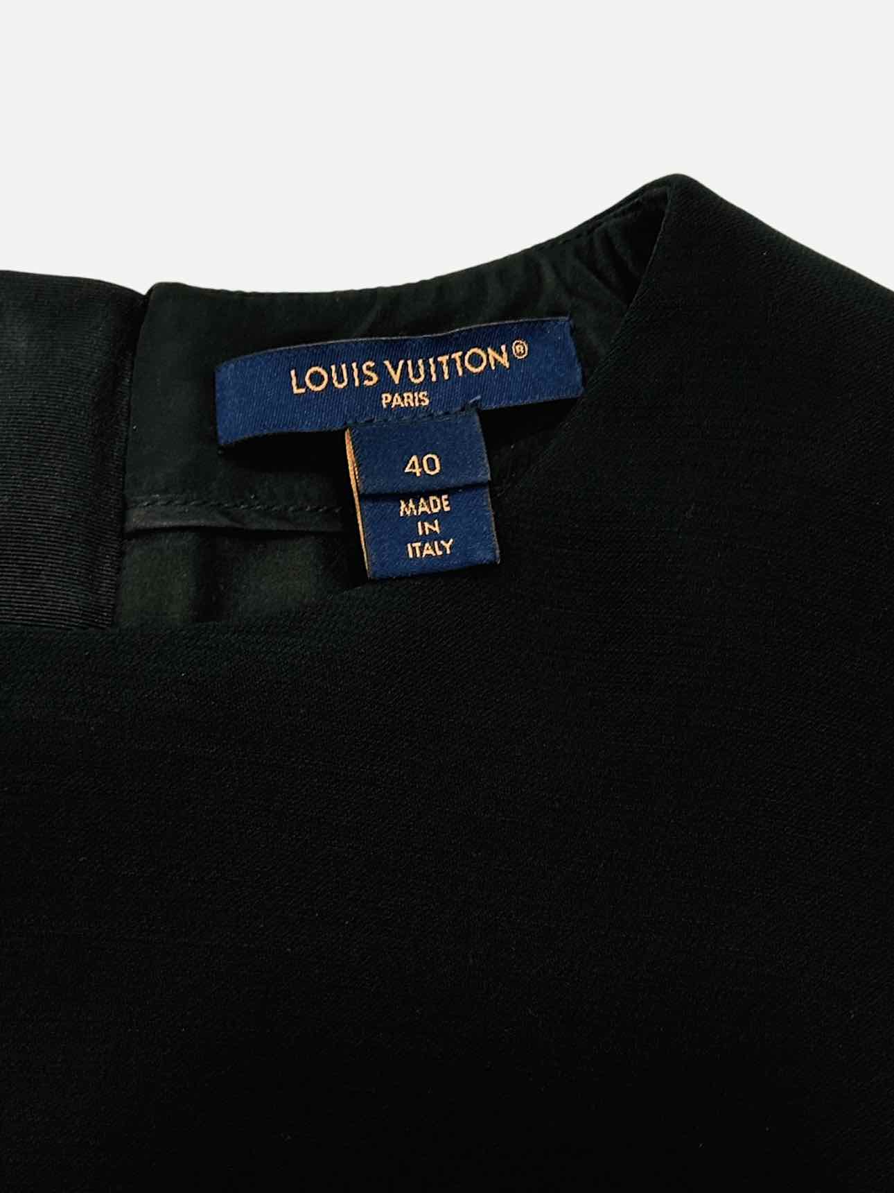 LOUIS VUITTON Wrap Effect Buckle Black Mini Dress