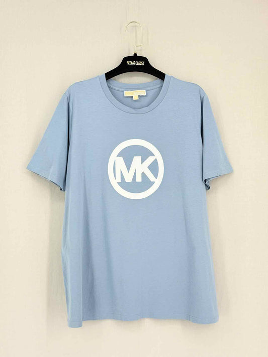 MICHAEL KORS Pale Blue Logo Print Size XLarge T-shirt