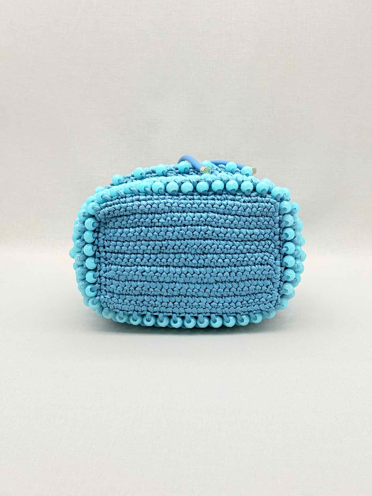 JIMMY CHOO Bon Bon Blue Bucket Bag