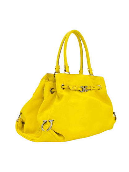 SALVATORE FERRAGAMO Gancini Yellow Tote Bag