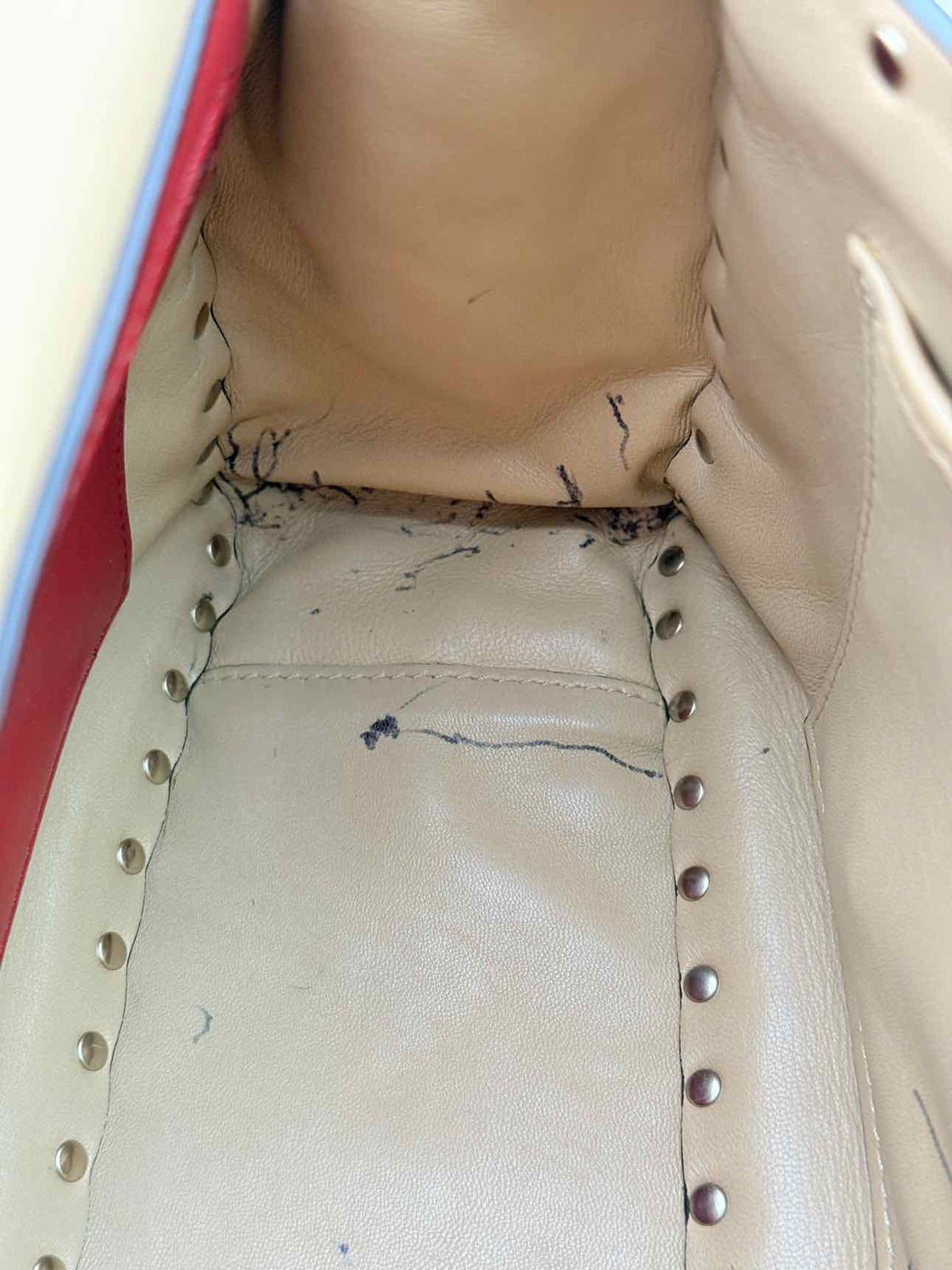 VALENTINO GARAVANI Rockstud Beige Quilted Shoulder Bag