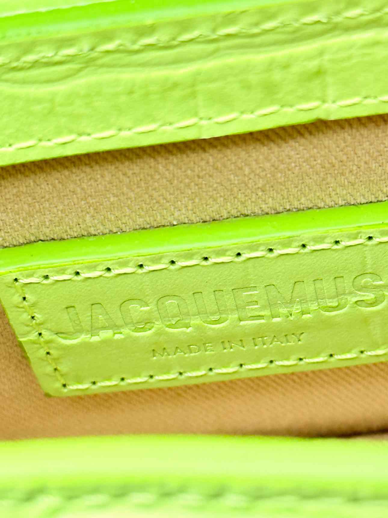 JACQUEMUS Le Chiquito Neon Green Top Handle