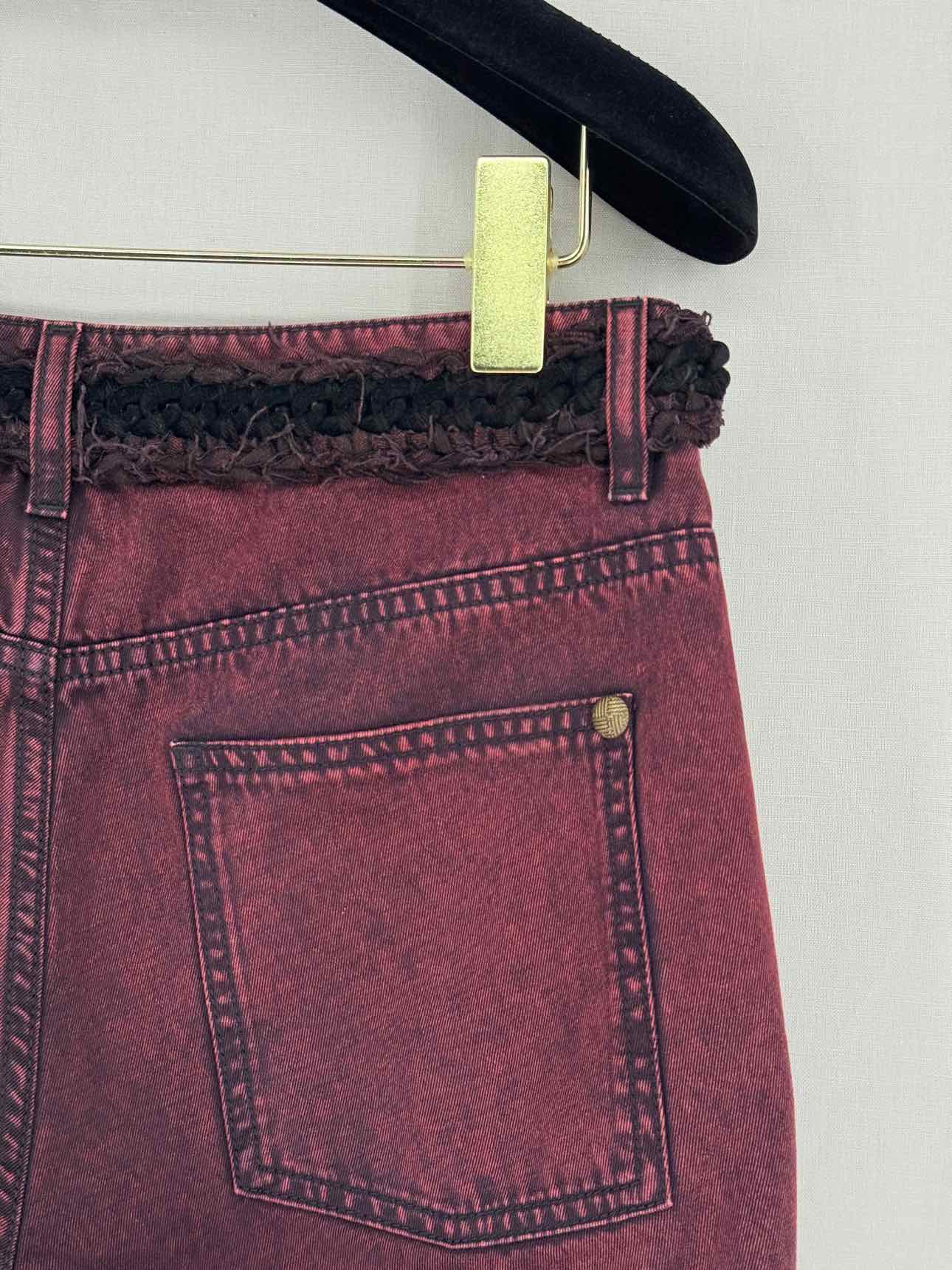 CHANEL Burgundy & Black Washed Size 25 Jeans