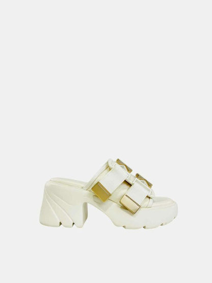 BOTTEGA VENETA Flash Buckle Off-white Size EU 39 Mules