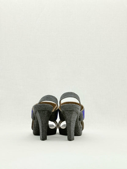 MARNI Grey & Purple Size EU 40 Heeled Sandals