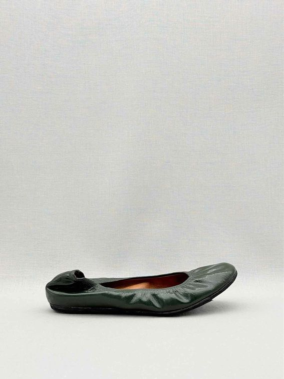 LANVIN Scrunch Green Size EU 38 Ballet Flats