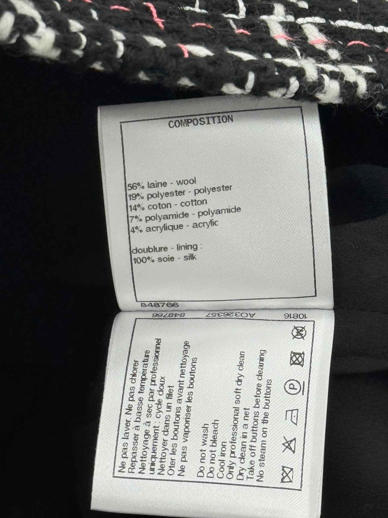 CHANEL Black Multicolor Tweed Size US 4 Jacket