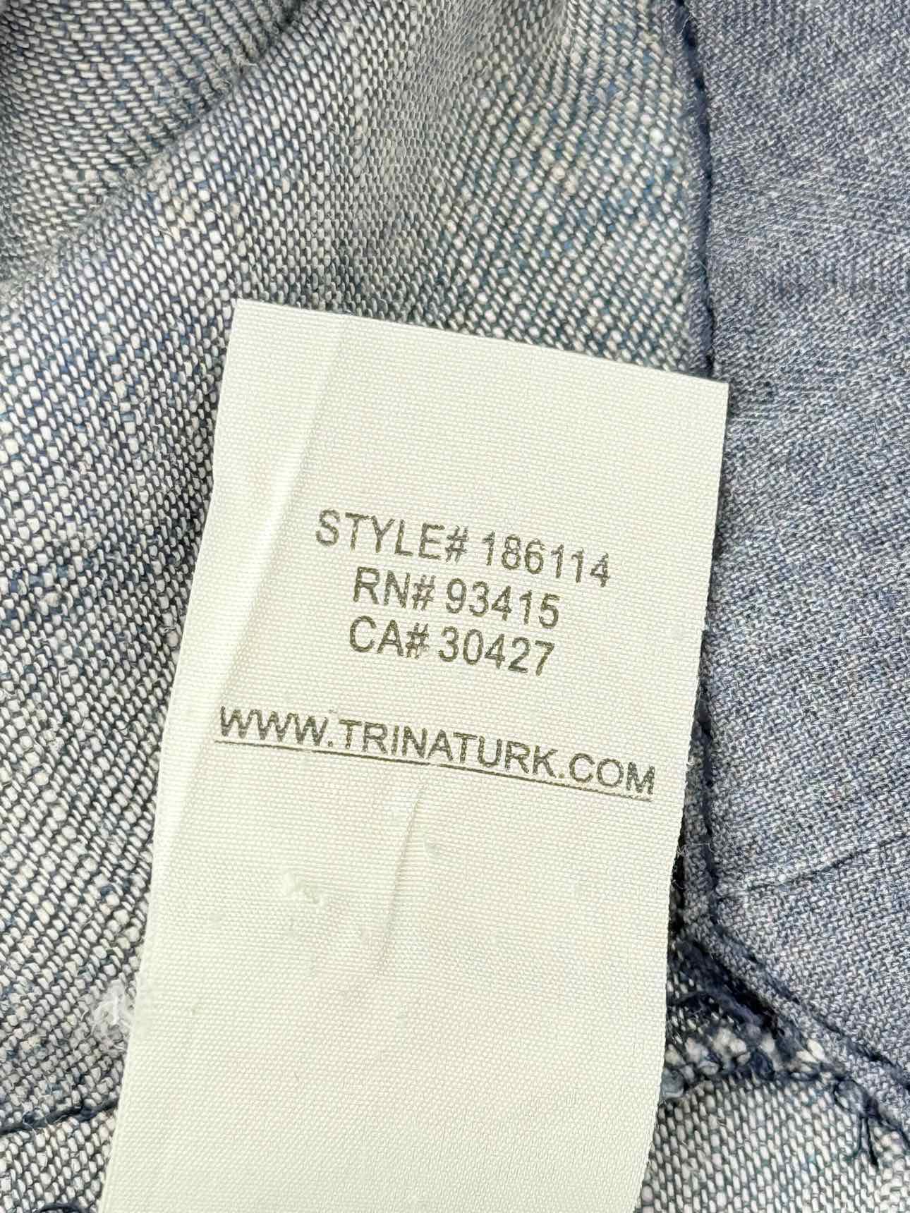 TRINA TURK Blue & White Size Large Tunic