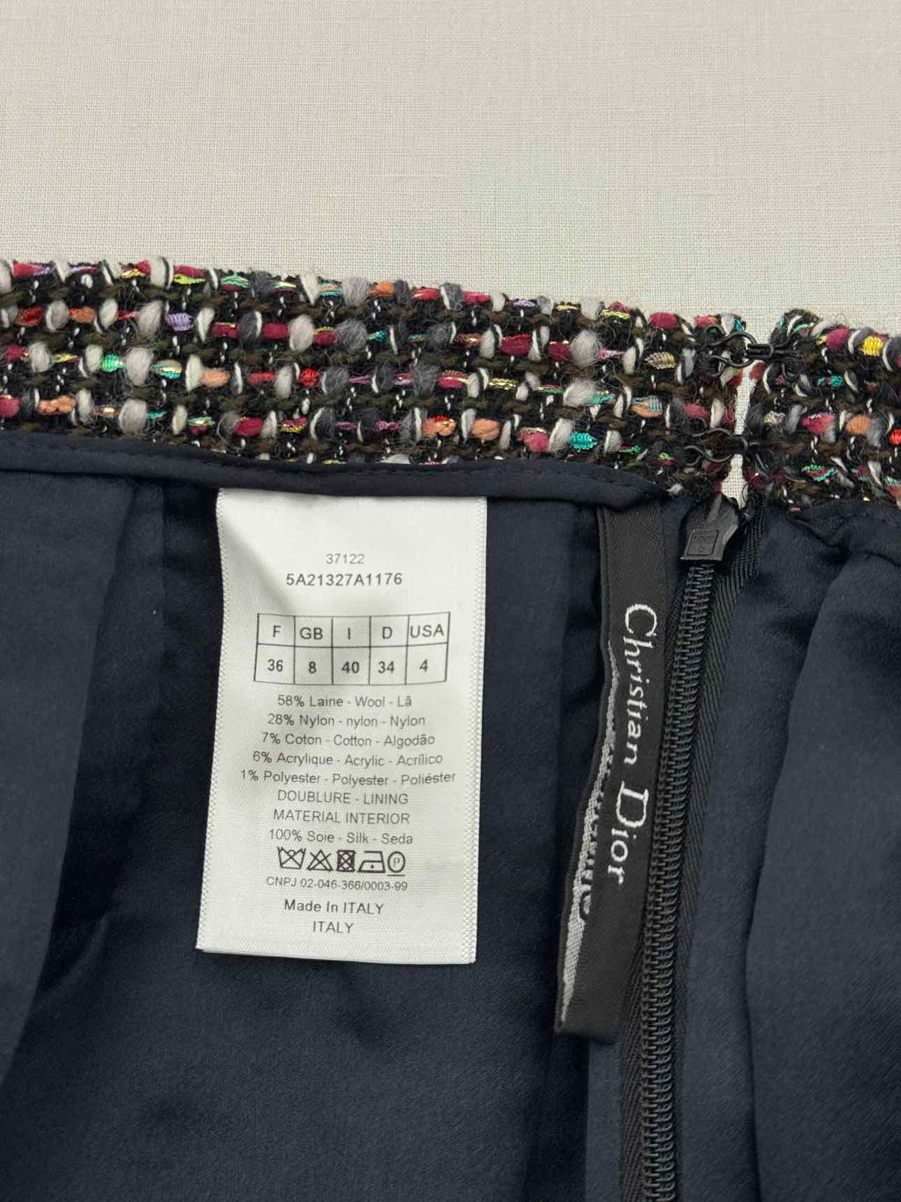 CHRISTIAN DIOR Burgundy Multicolor Size US 4 Mini Skirt
