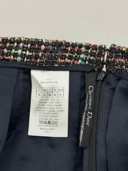 CHRISTIAN DIOR Burgundy Multicolor Size US 4 Mini Skirt