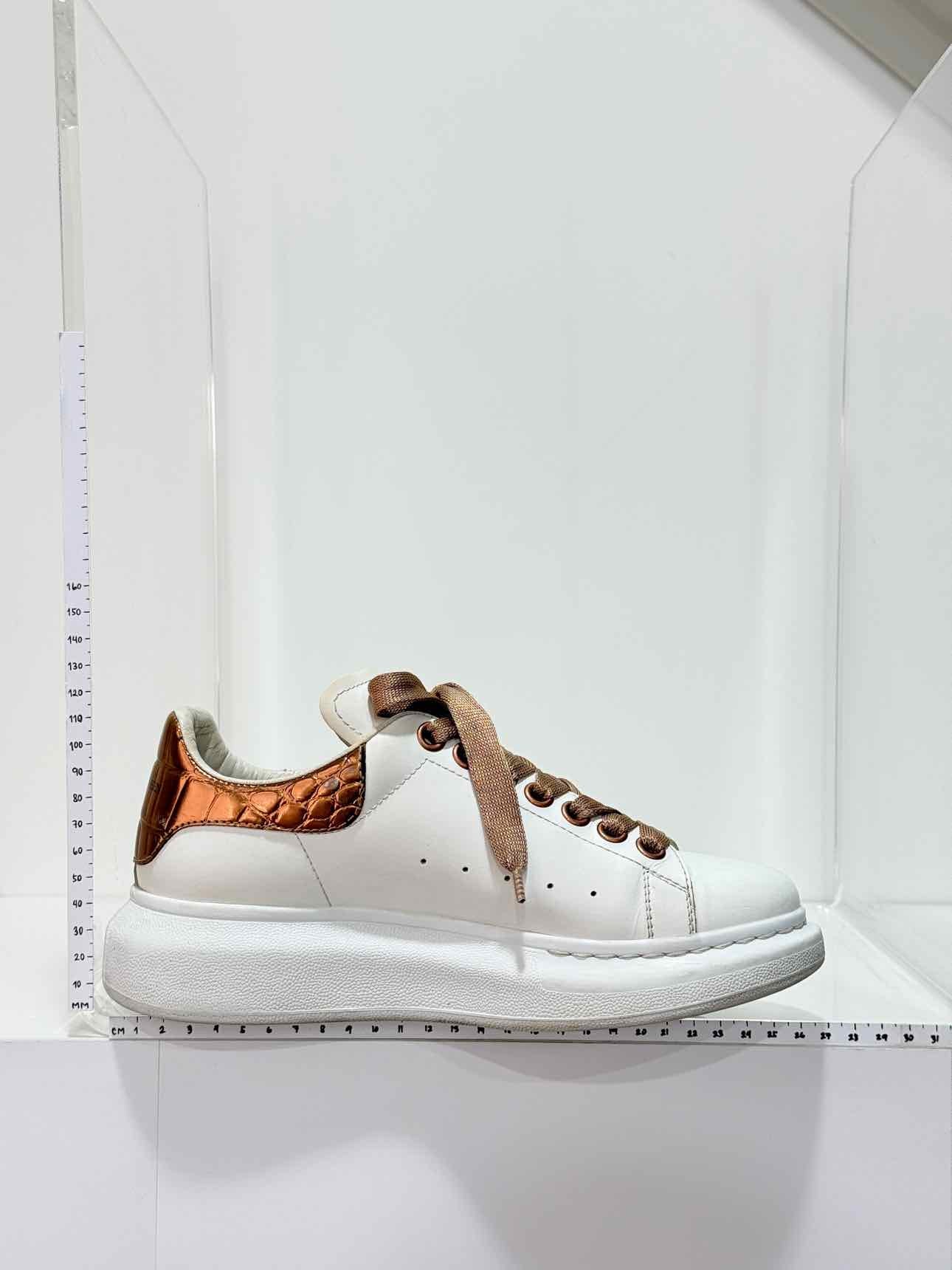 ALEXANDER MCQUEEN White & Bronze Size EU 37 Sneakers