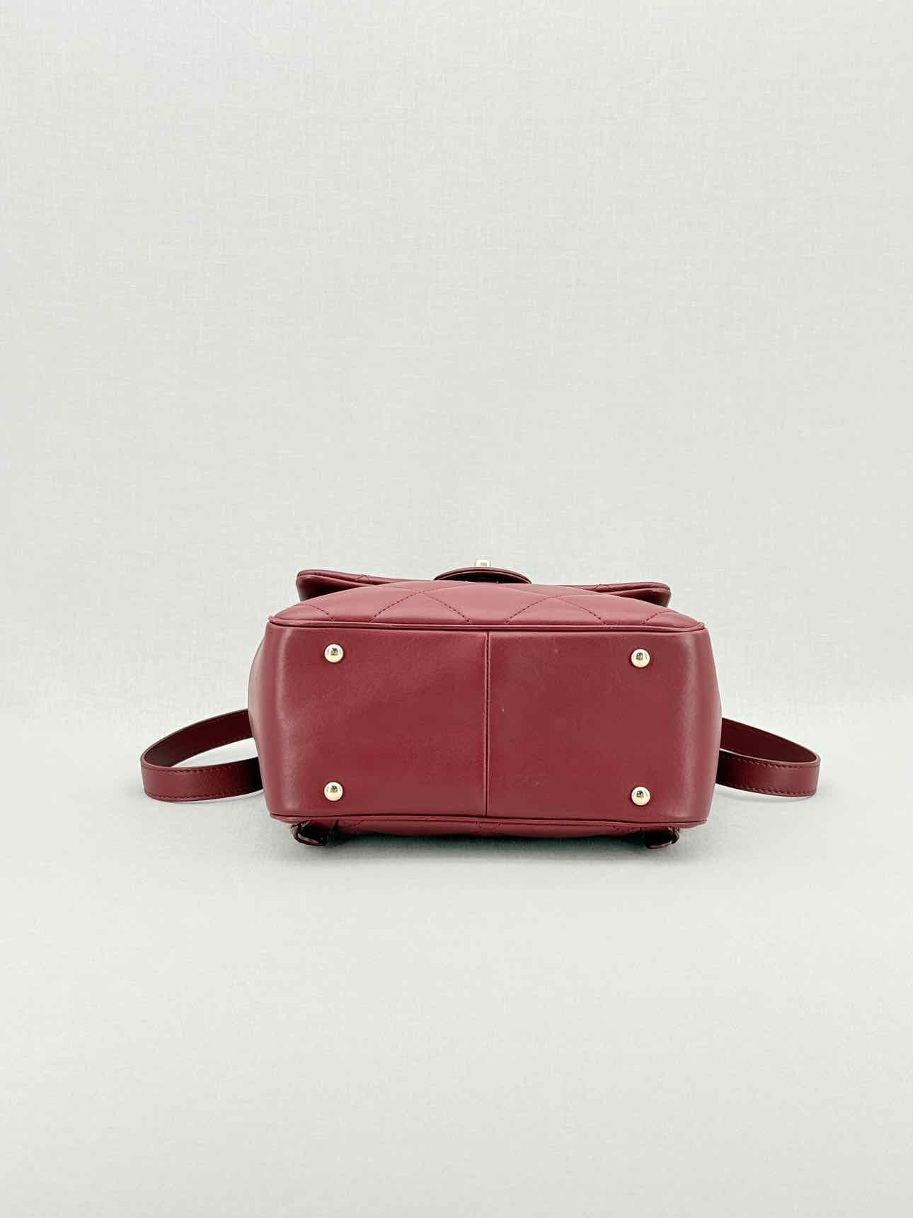 CHANEL Burgundy Quilted Backpack