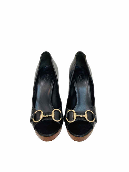 GUCCI Horsebit Black Pumps 36