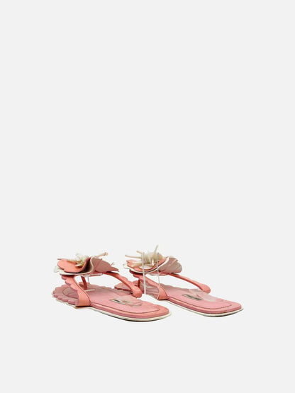 MIU MIU Runway Pink & White Sandals