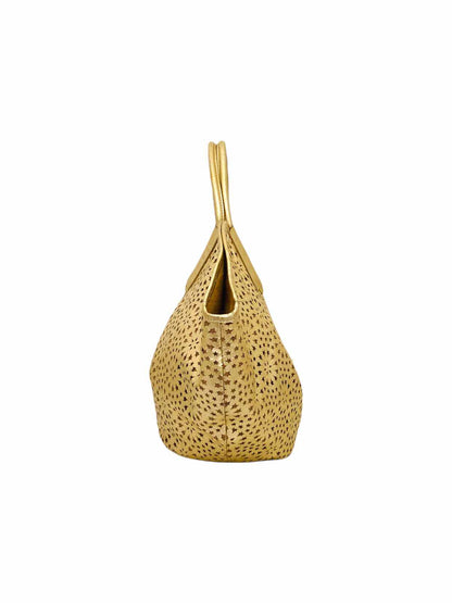 JIMMY CHOO Laser Cut Gold Shoulder Bag