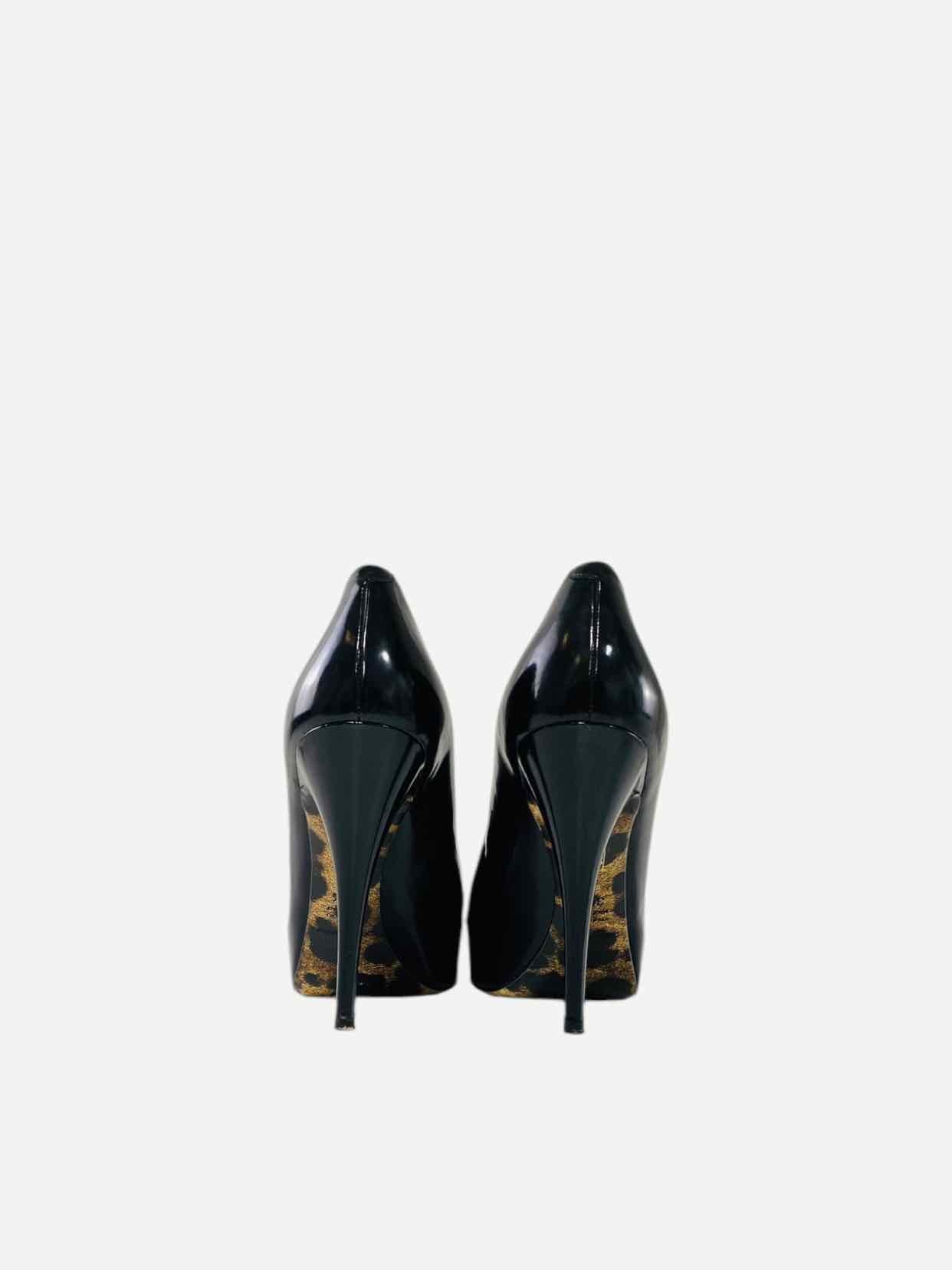 DOLCE & GABBANA Peep Toe Black Size EU 39.5 Pumps