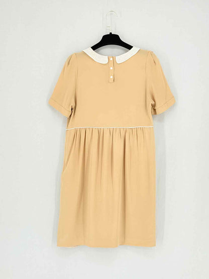 CLAUDIE PIERLOT Beige w/ white Size US 6 Short Dress