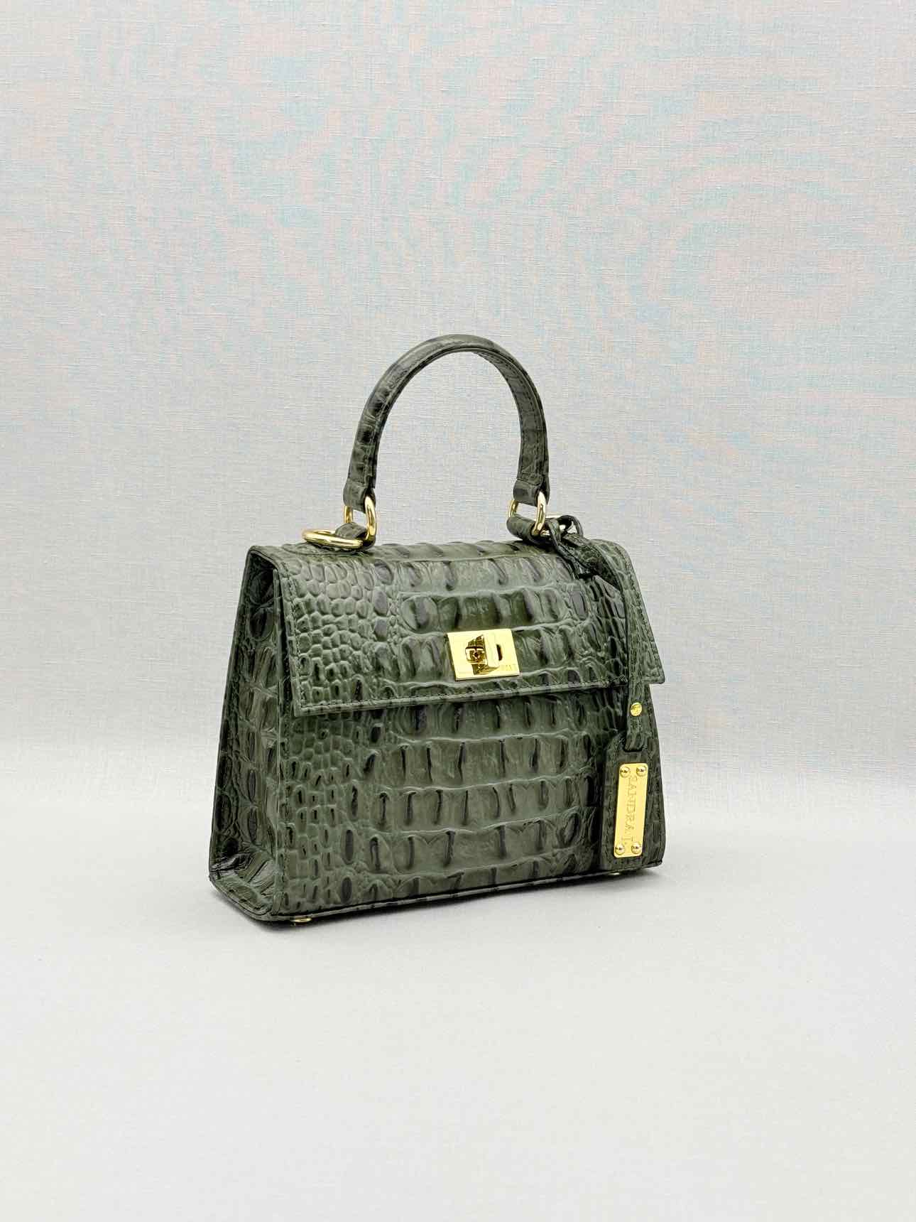 SANDRA J Khaki Top Handle