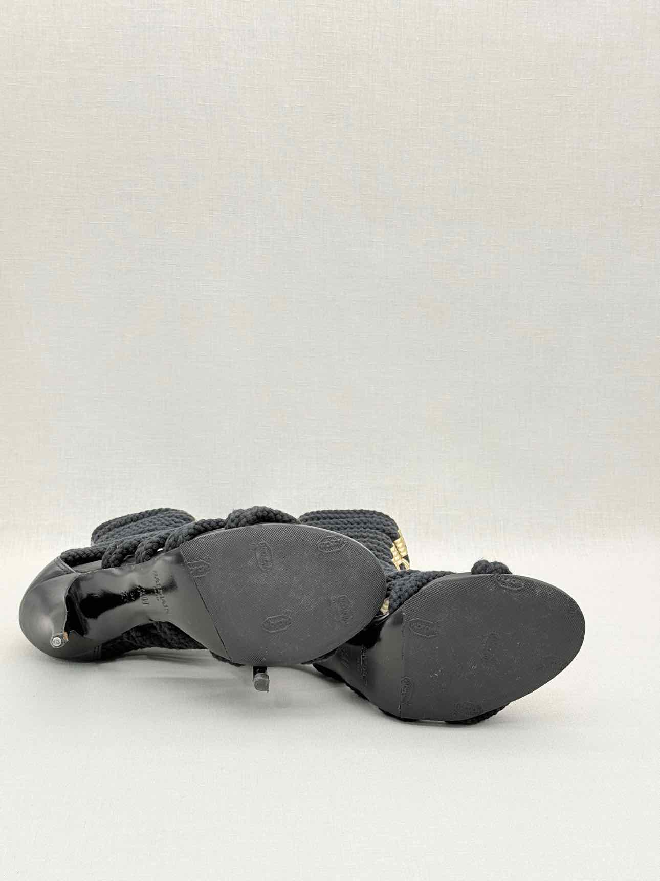 BALMAIN Gladiator Black Rope Size EU 37 Heeled Sandals