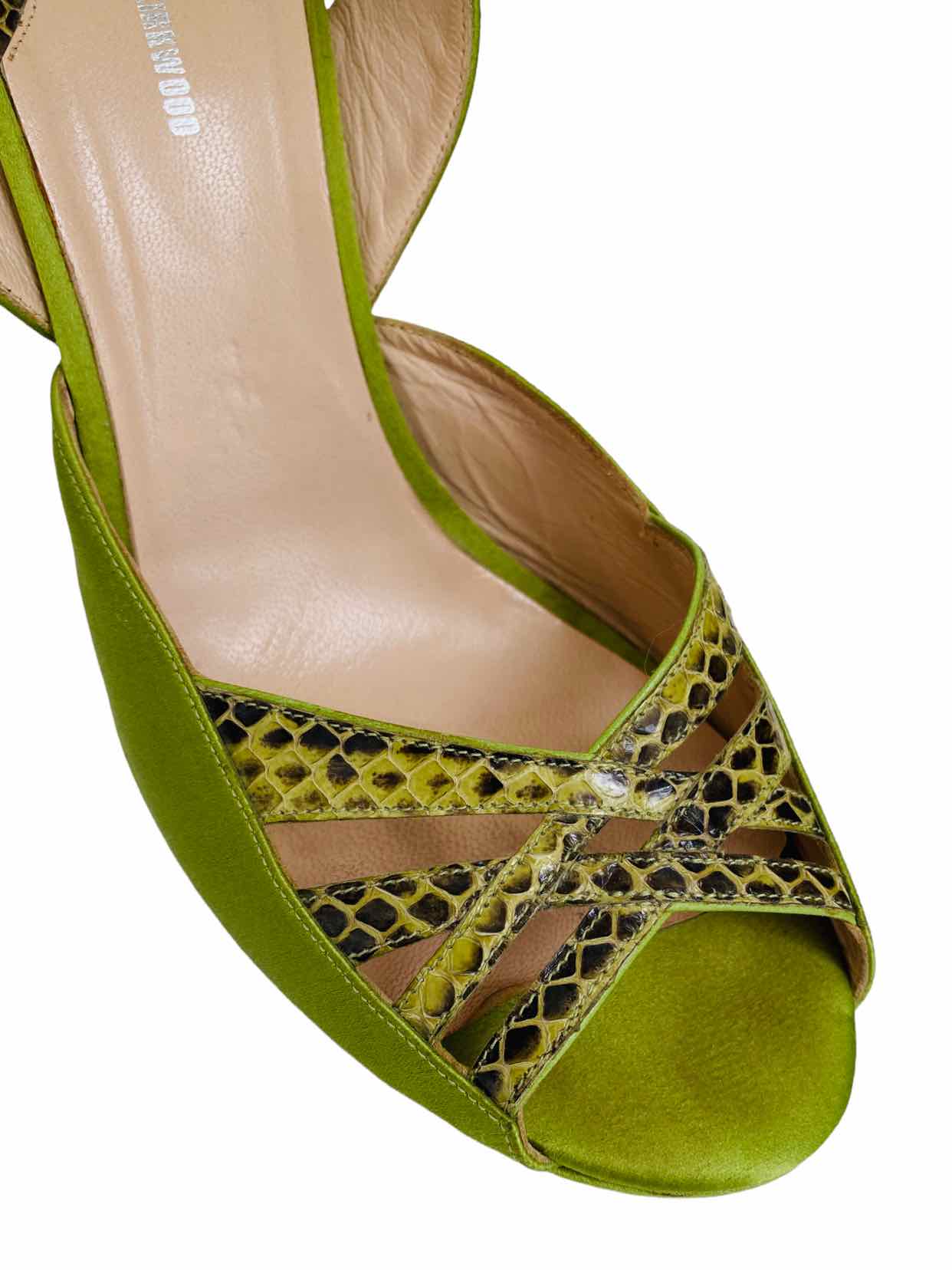 NICHOLAS KIRKWOOD Green Embossed Heeled Sandals 40