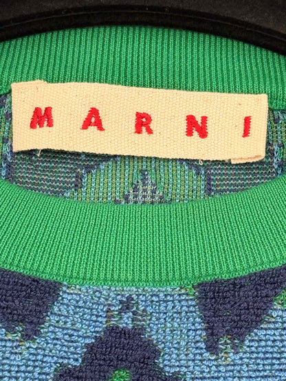 MARNI Green Multicolor Printed Size US 10 Sweater