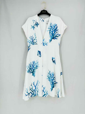 INGIE PARIS White w/ Blue Print Size US 8 Short Dress