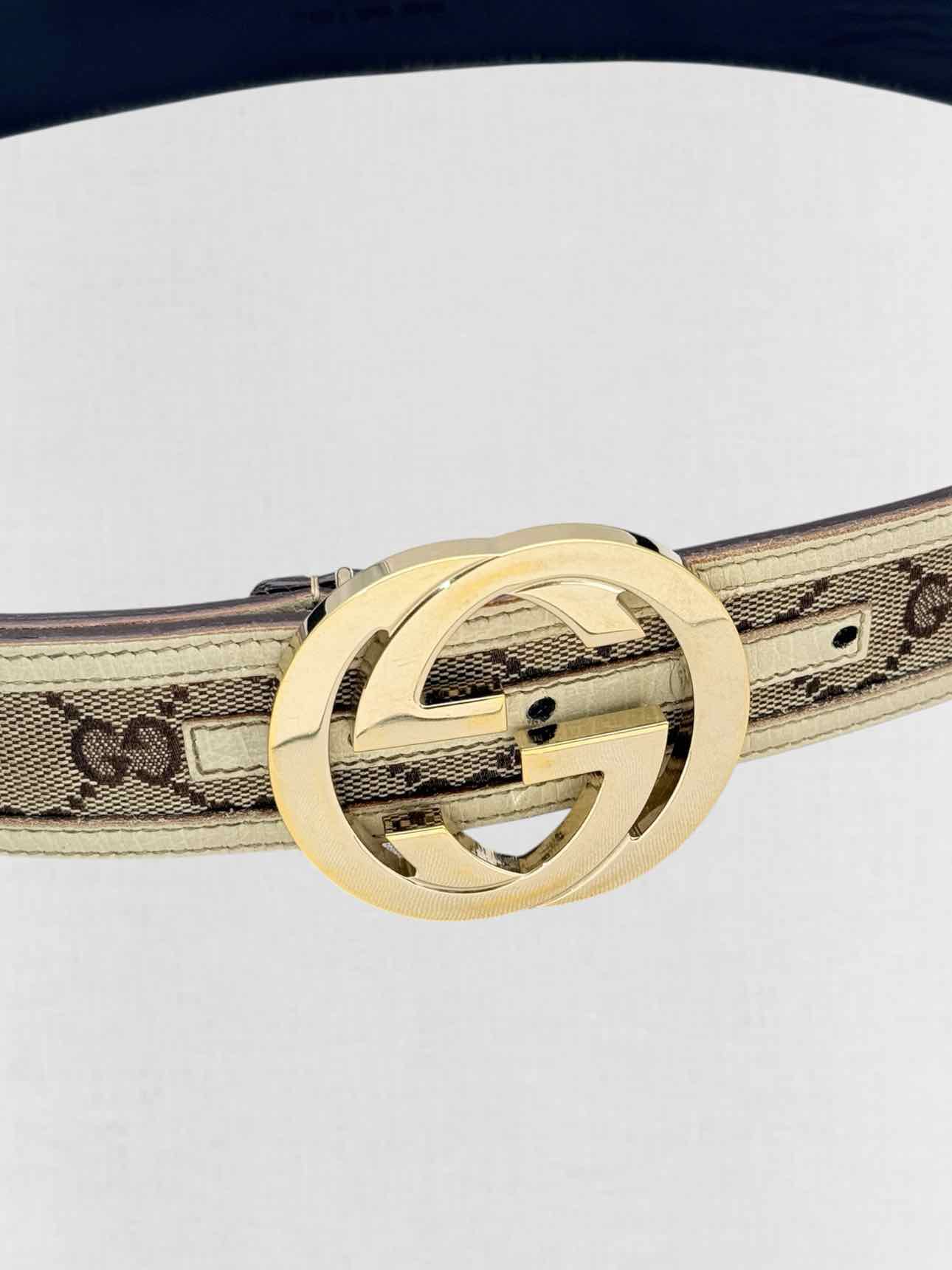 GUCCI Brown & Beige GG Belt