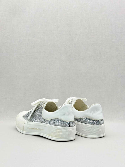 ALEXANDER MCQUEEN White & Silver Size EU 39 Sneakers