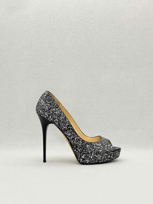 JIMMY CHOO Crown Black & Silver Size EU 39.5 Pumps