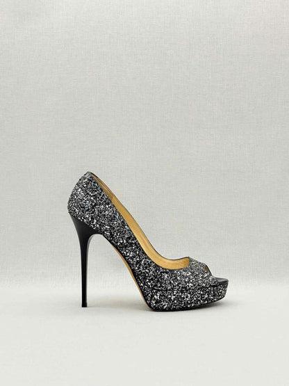 JIMMY CHOO Crown Black & Silver Size EU 39.5 Pumps