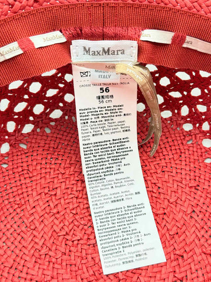 MAX MARA Red Perforated Bucket Hat