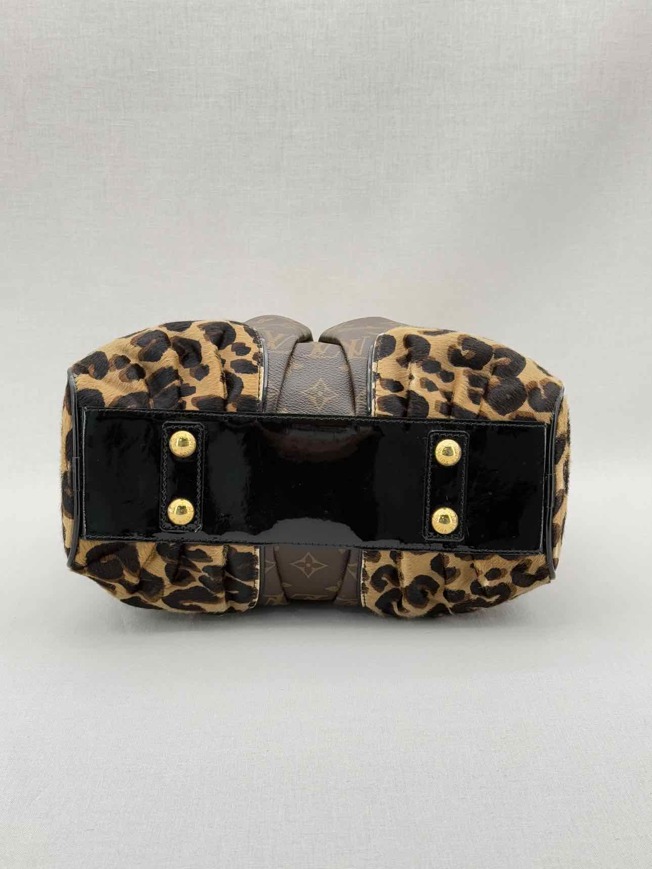 LOUIS VUITTON Adele Brown & Beige Leopard Top Handle
