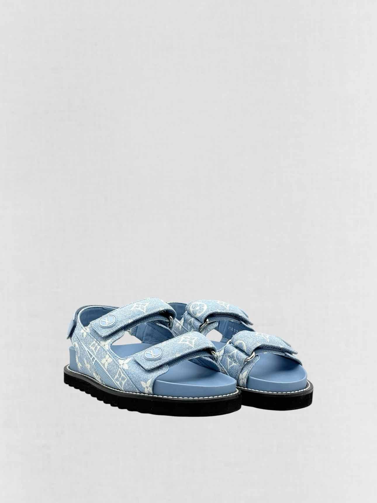 LOUIS VUITTON Paseo Blue Monogram Size EU 35 Sandals