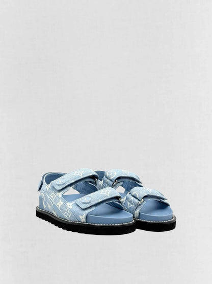 LOUIS VUITTON Paseo Blue Monogram Size EU 35 Sandals