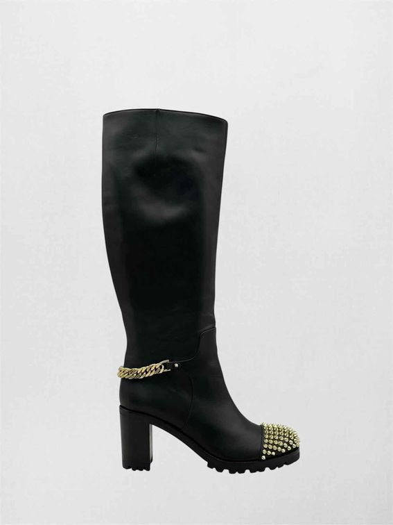 CHRISTIAN LOUBOUTIN Black Size EU 39 Knee High Boots
